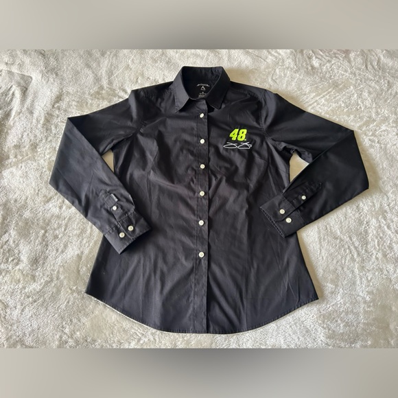 Women's Antigua Black Jimmie Johnson Dynasty Button-Down Woven Long Sleeve - Picture 2 of 12